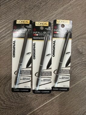 3X L'Oréal Infallible Original Mechanical Eyeliner Black Brown #581 black brown